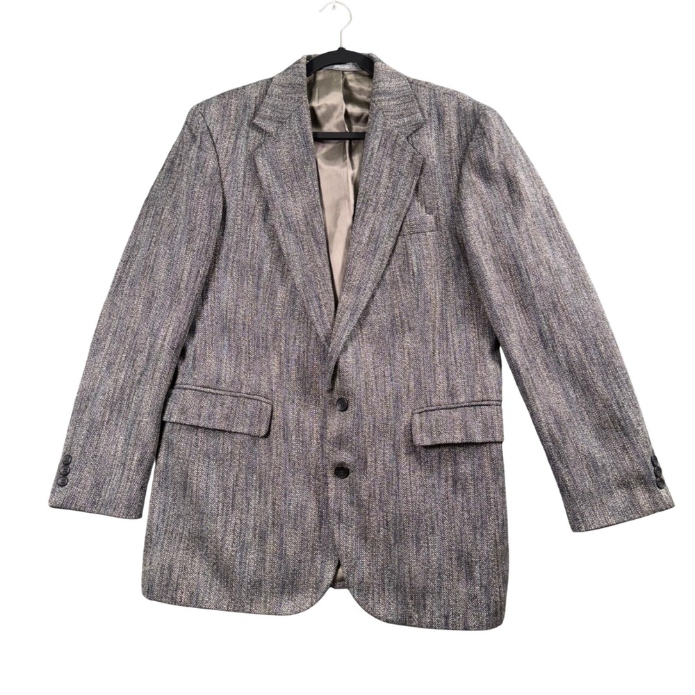 VTG Haggar 40L Herringbone Blazer Ivy League Academia Preppy USA Made Sport Coat